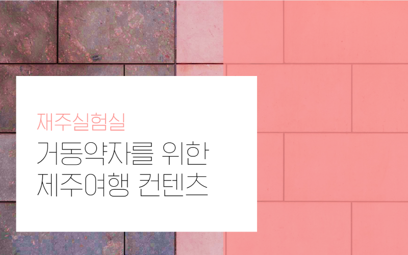 거동이 불편한 고령여행자를 위한 편안한 제주여행코스 책